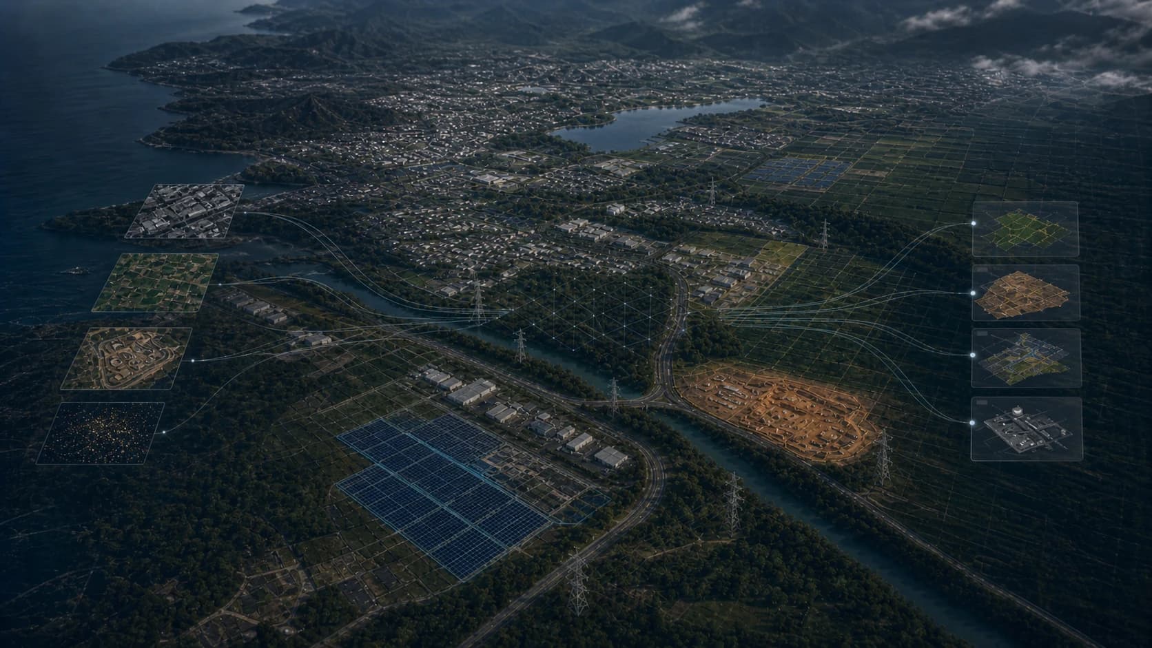 Satellite imagery converted into a structured, searchable map layer